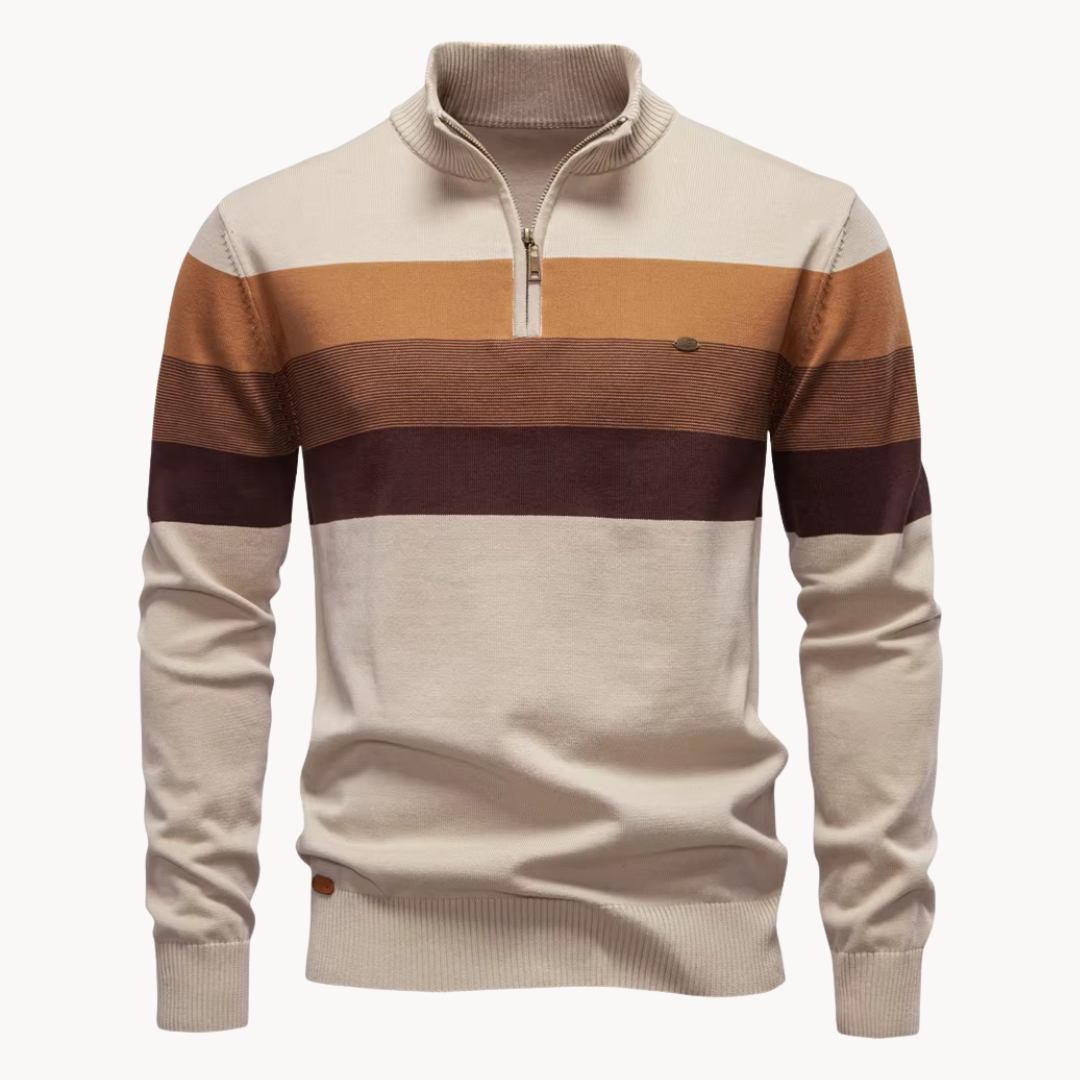 Jersey Hombre con Cremallera Cuello Alto Ajuste Regular