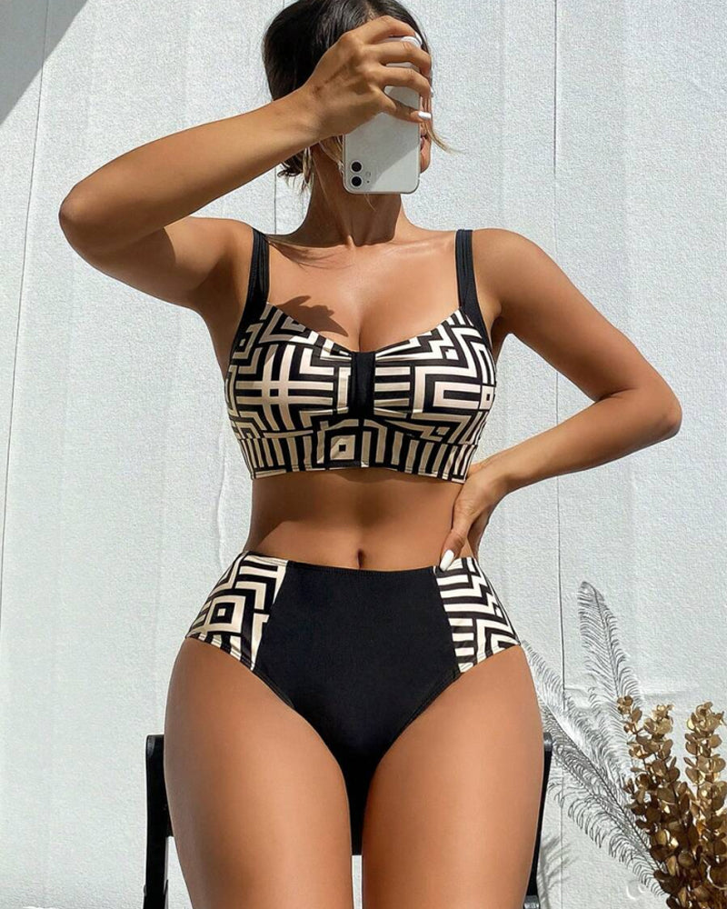 Bikini Mujer de Dos Piezas Estampado Elegante