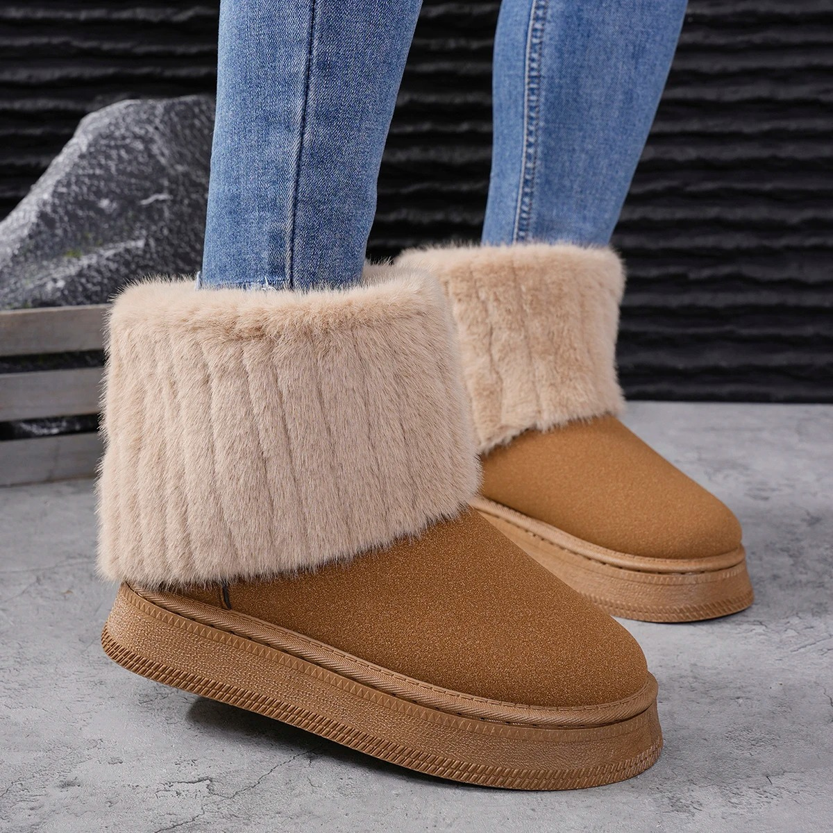 Botas Mujer Invierno Forradas Calidas Ajuste Confortable