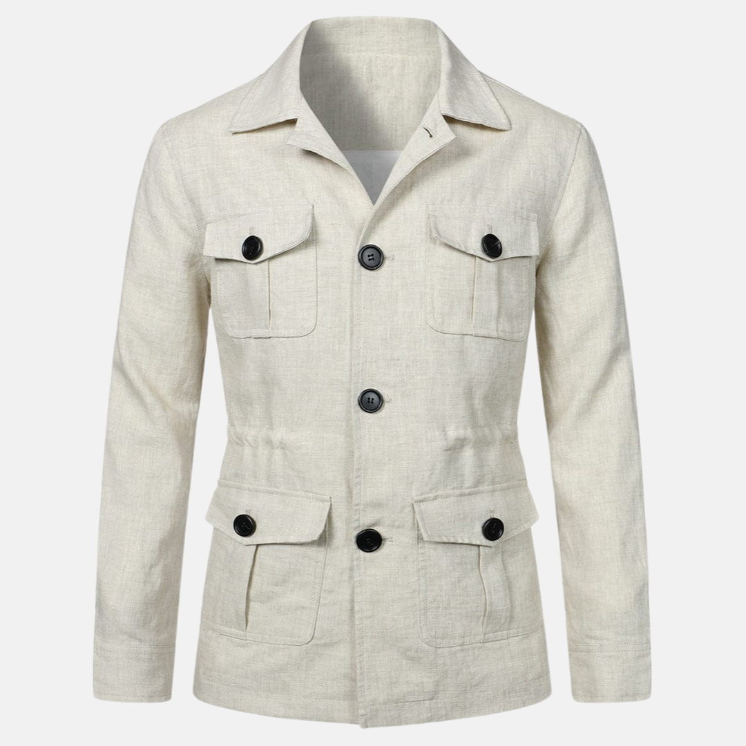 Chaqueta clásica hombre con botones y múltiples bolsillos