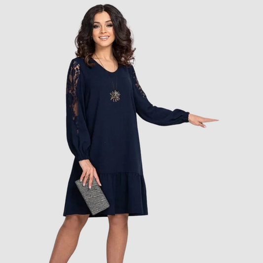 Vestido midi Mujer con mangas de encaje - Mavetta