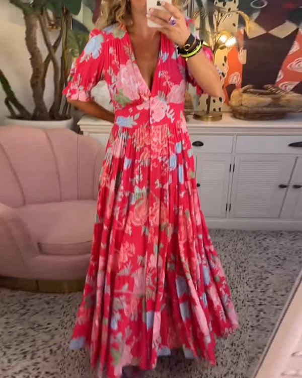 Vestido Mujer Floral Ligero Elegante Verano Fiesta