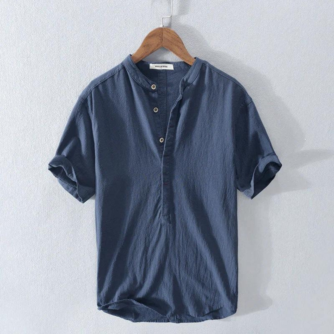 Camisa Hombre Manga Corta Algodón Botones