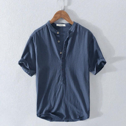 Camisa Hombre Manga Corta Algodón Botones