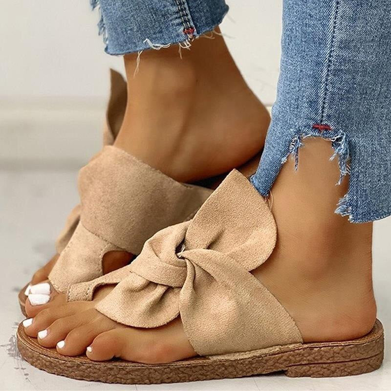 Sandalias Mujer con Lazo Decorativo y Diseño Comodo