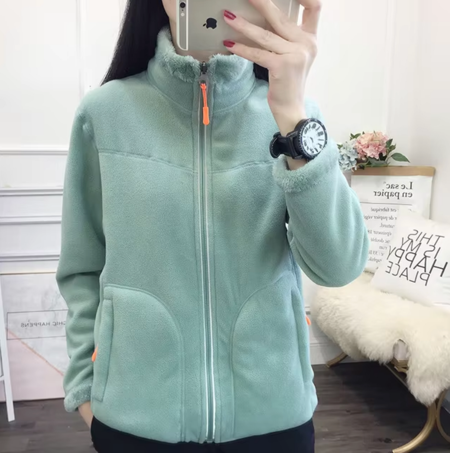 Chaqueta Forro Polar Reversible Unisex Ajuste Regular