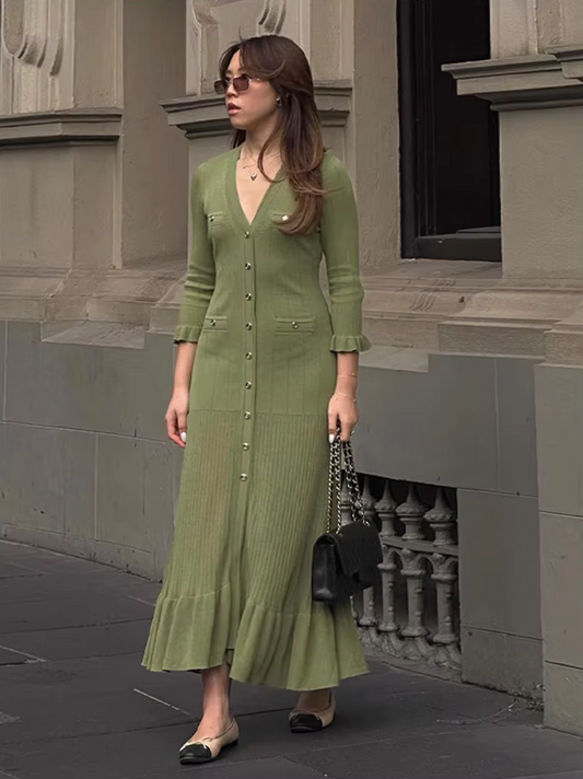 Vestido Mujer de Plumeti con Volantes Ajuste Suelto - Mavetta