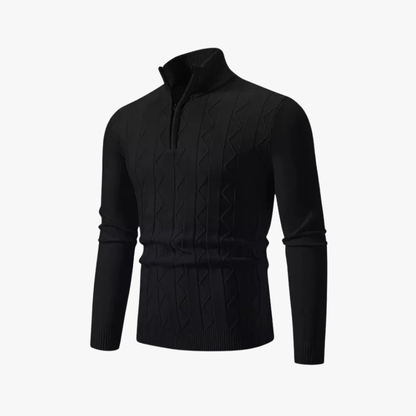 Jersey Hombre de Punto con Media Cremallera y Estilo Casual