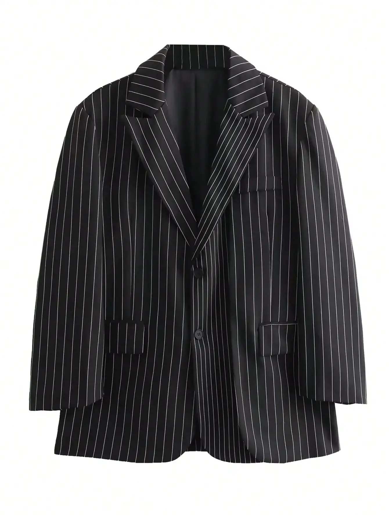 Blazer Mujer Formal de Tejido con Rayas Corte Clásico