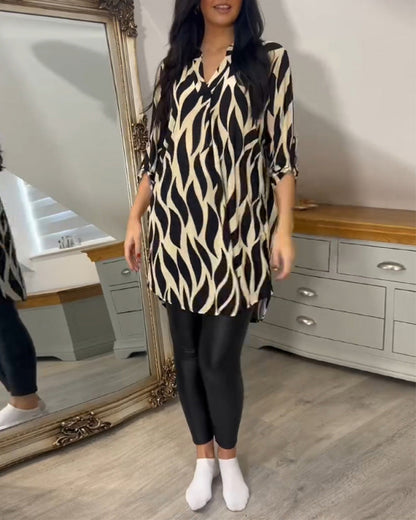 Blusa Mujer Túnica Estampado Gráfico Ajuste Suelto