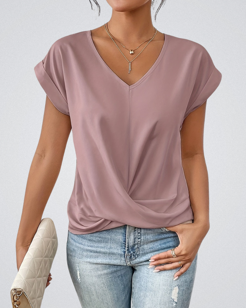 Blusa Mujer Escote en V Drapeado Cruzado - Mavetta