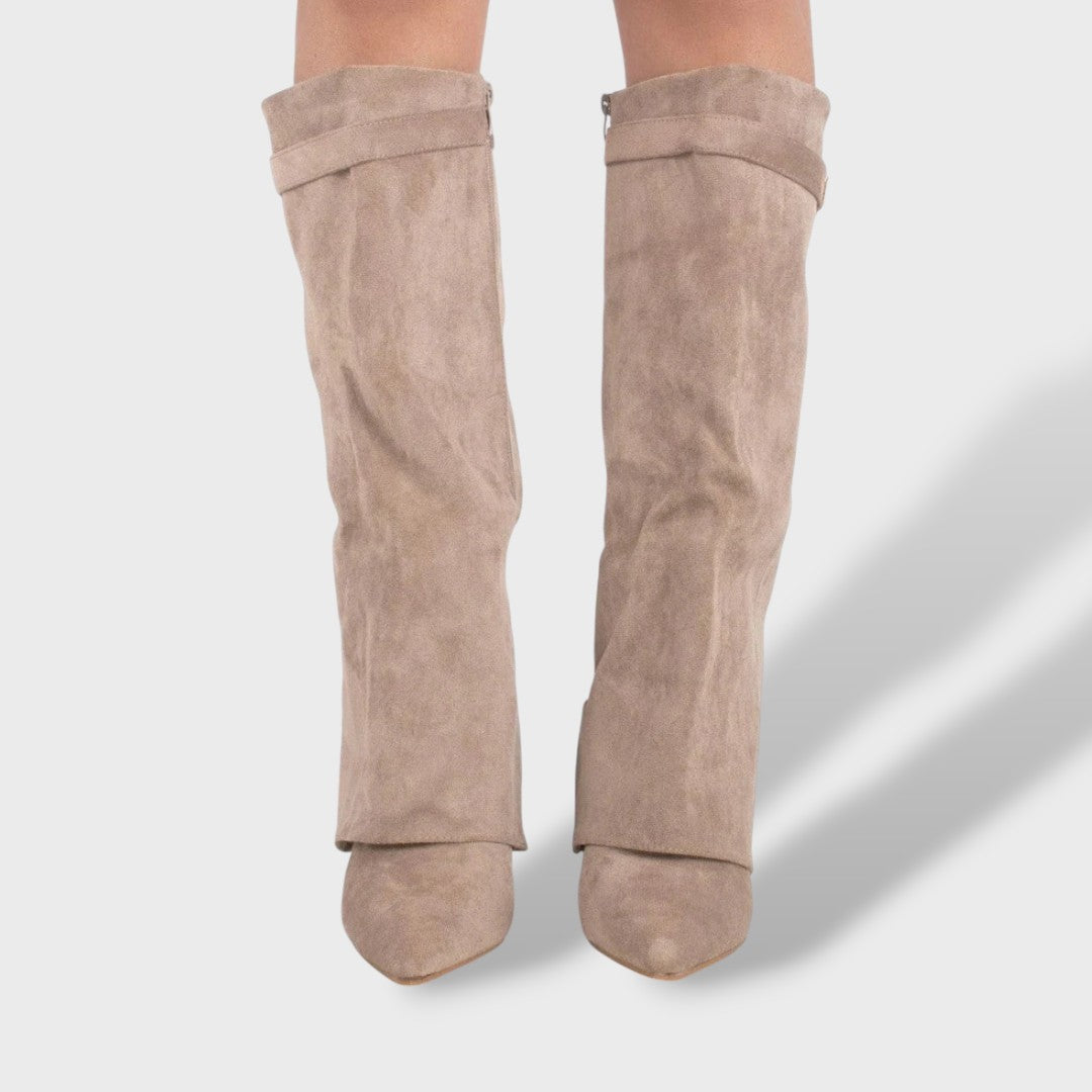 Botas Altas Mujer de Ante Clásicas Elegantes