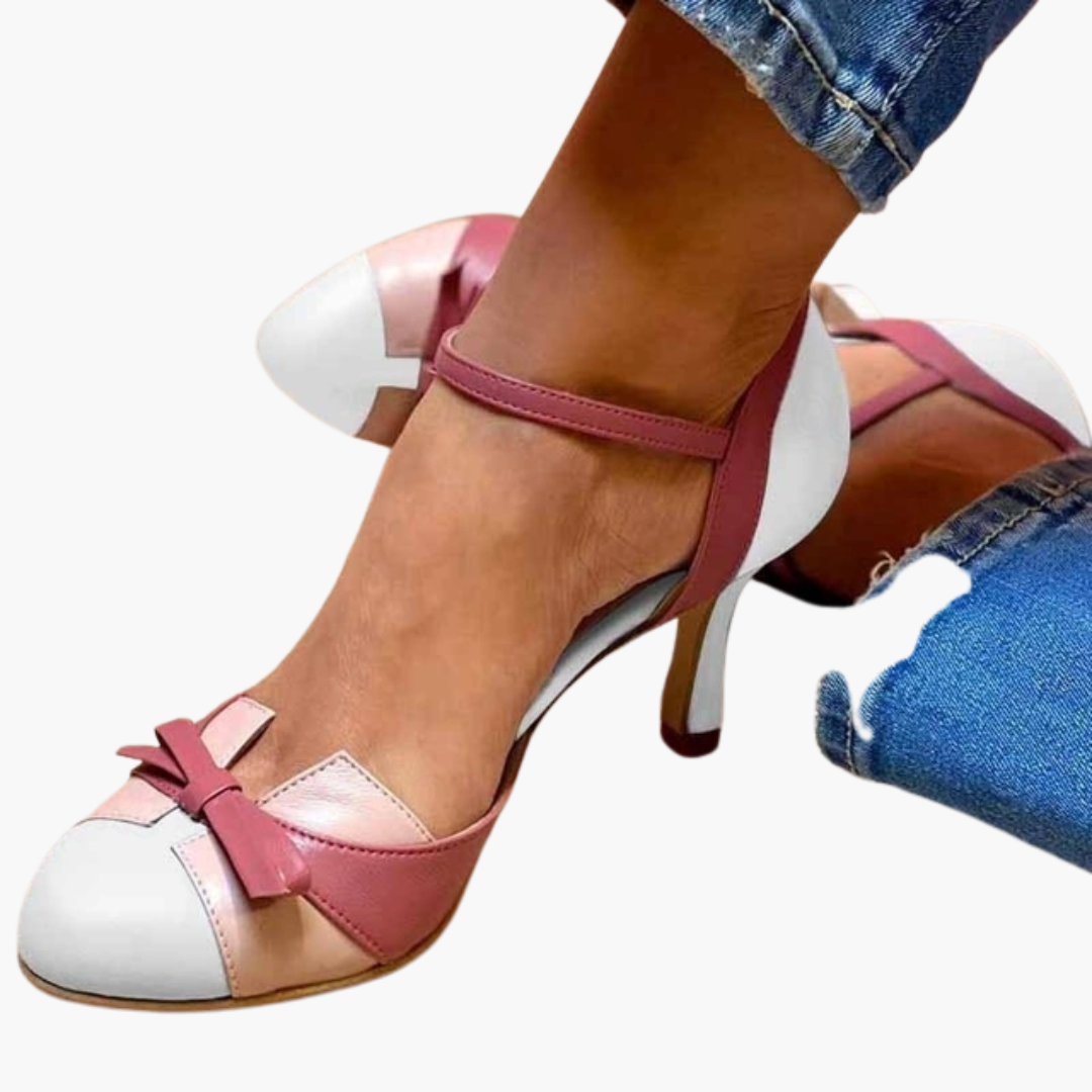 Sandalias Mujer con Tacón Puntera Cerrada y Pulsera al Tobillo