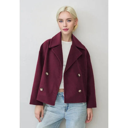 Chaqueta Cruzada Mujer con Botones Estilo Elegante