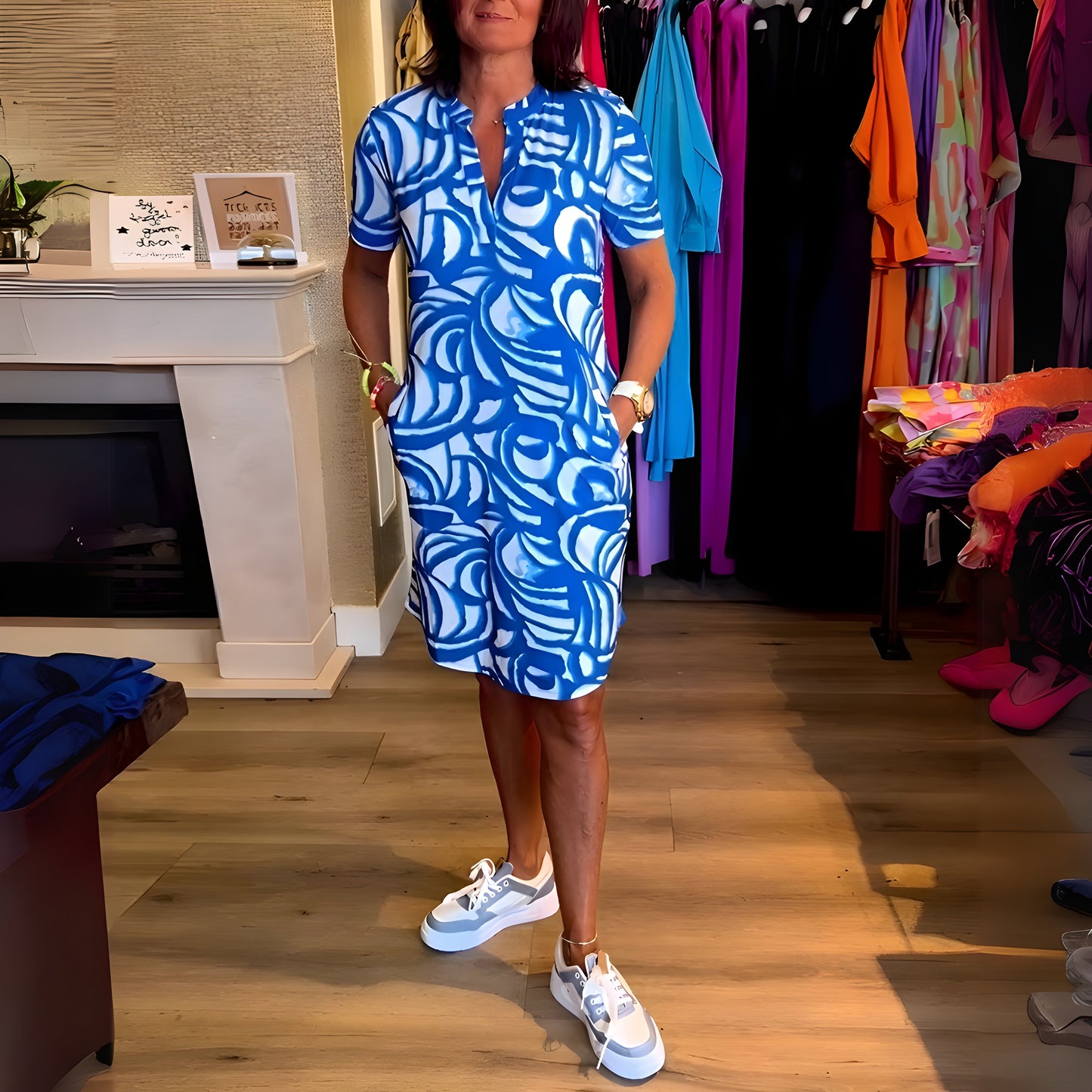Vestido verano mujer Manga corta Fresco y elegante