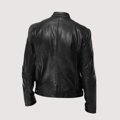 Chaqueta Biker Hombre Ajustada con Cremallera