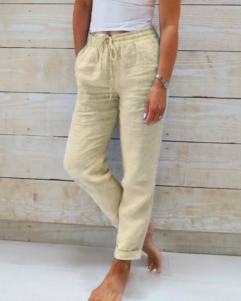 Pantalón Veraniego Mujer Tejido Ligero Cintura Elástica