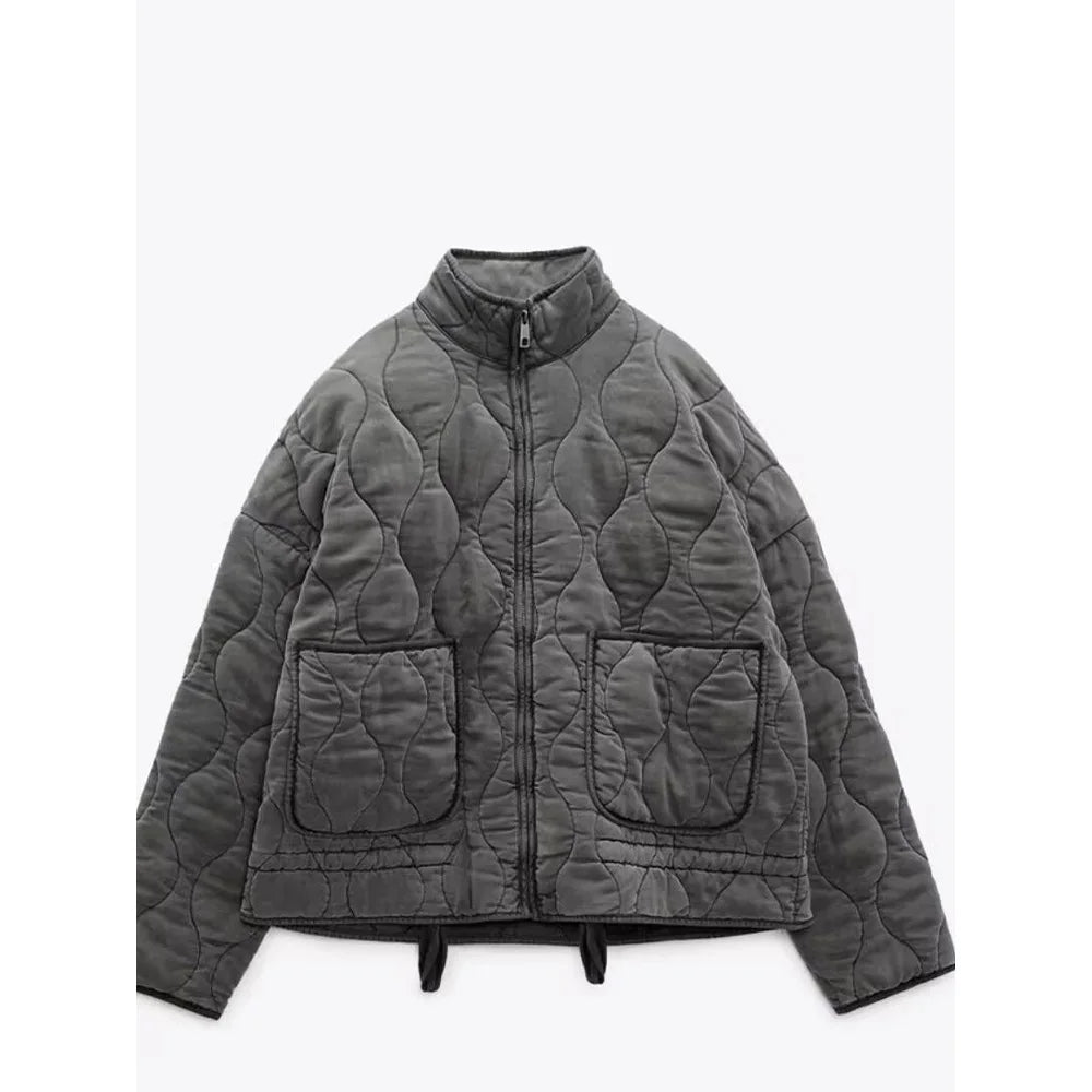 Abrigo invierno mujer acolchado diseño diamante