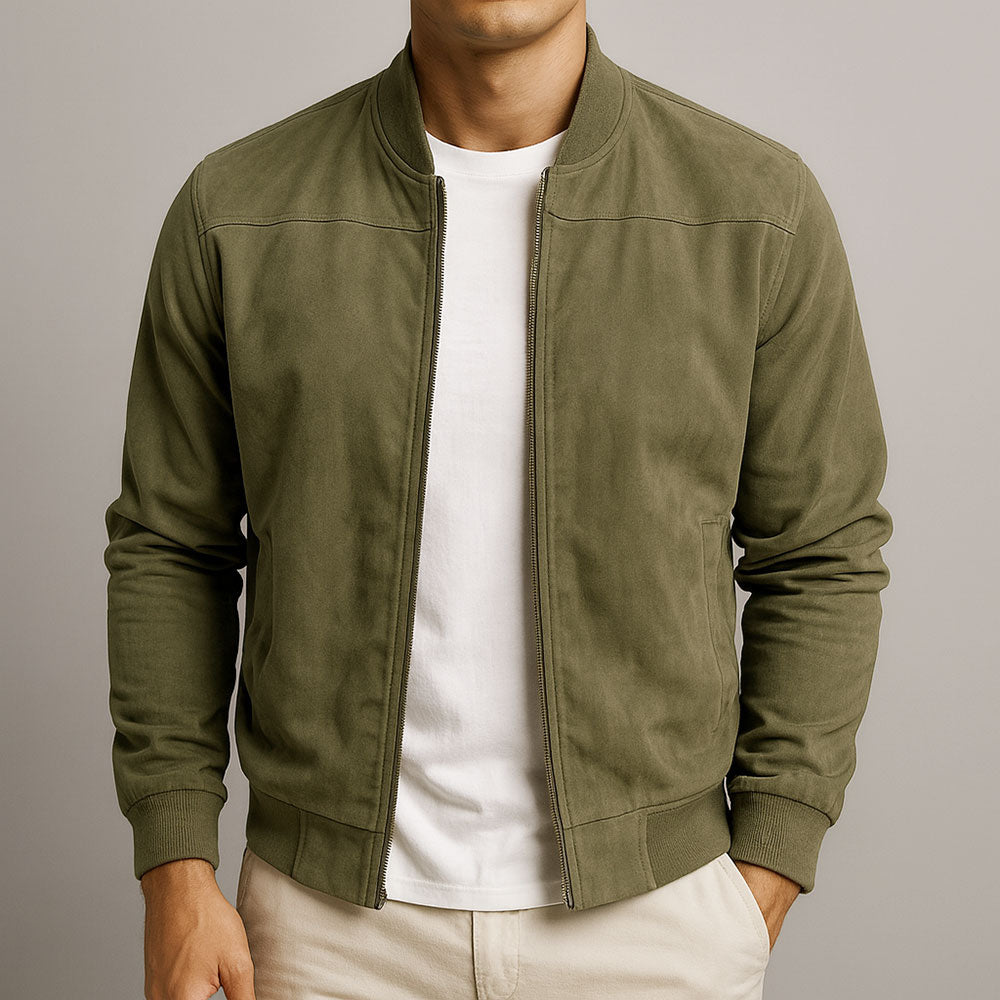 Chaqueta Hombre Ante Estilo Urbano Corte Clásico