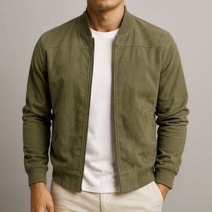 Chaqueta Hombre Ante Estilo Urbano Corte Clásico