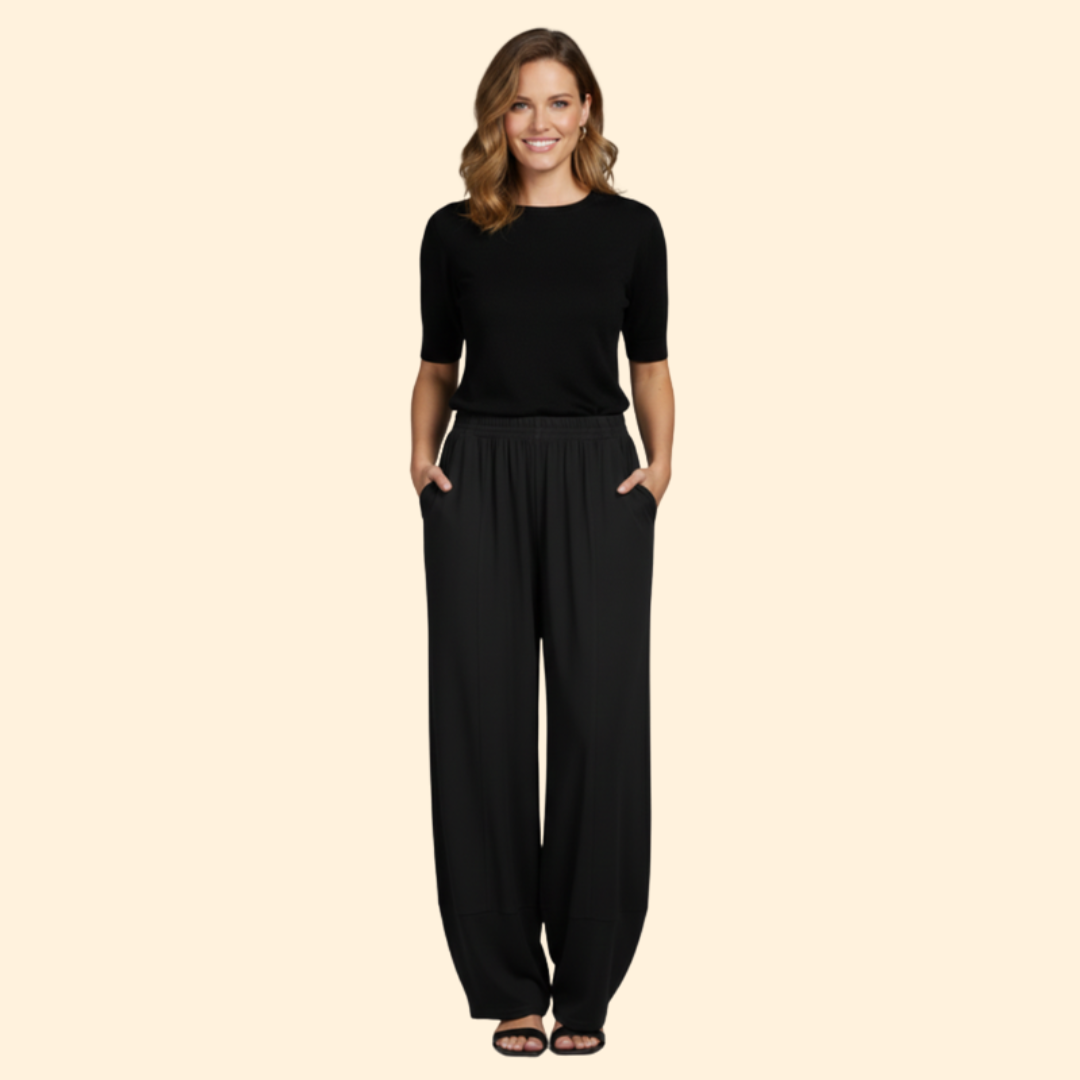 Pantalones Mujer Pata Ancha Algodón Cintura Elástica Holgados