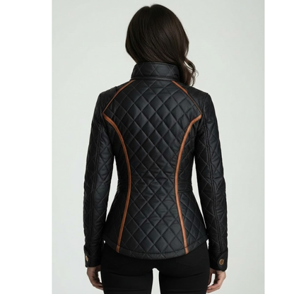 Chaqueta Mujer Acolchada Con Cremallera Abrigada