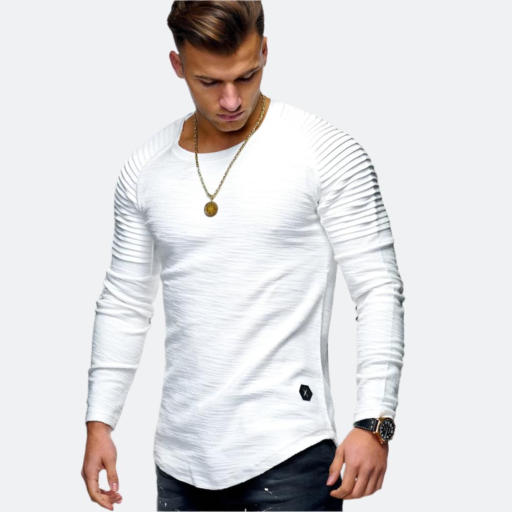Jersey Hombre de Canalé Cuello Redondo Manga Larga