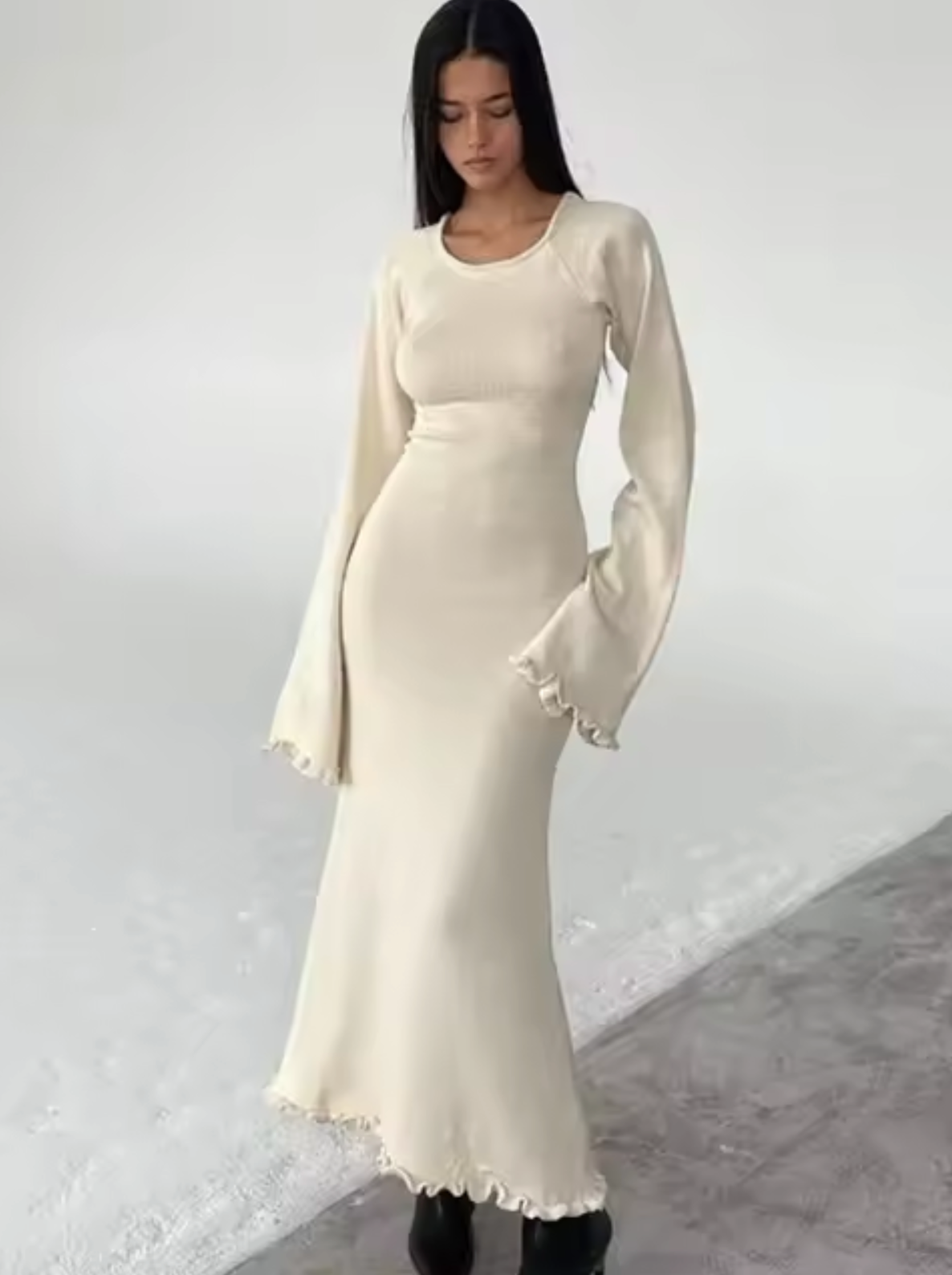Vestido Mujer de Algodón con Volantes y Manga Corta