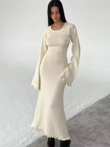 Vestido Mujer de Algodón con Volantes y Manga Corta