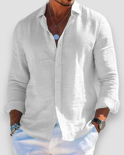 Camisa Hombre Algodón Manga Larga Botones