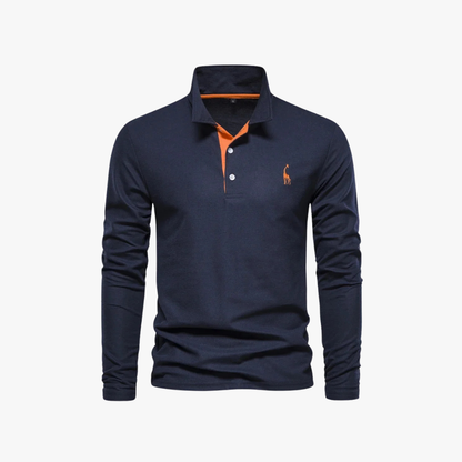 Polo Hombre Manga Larga Algodón Ajuste Regular