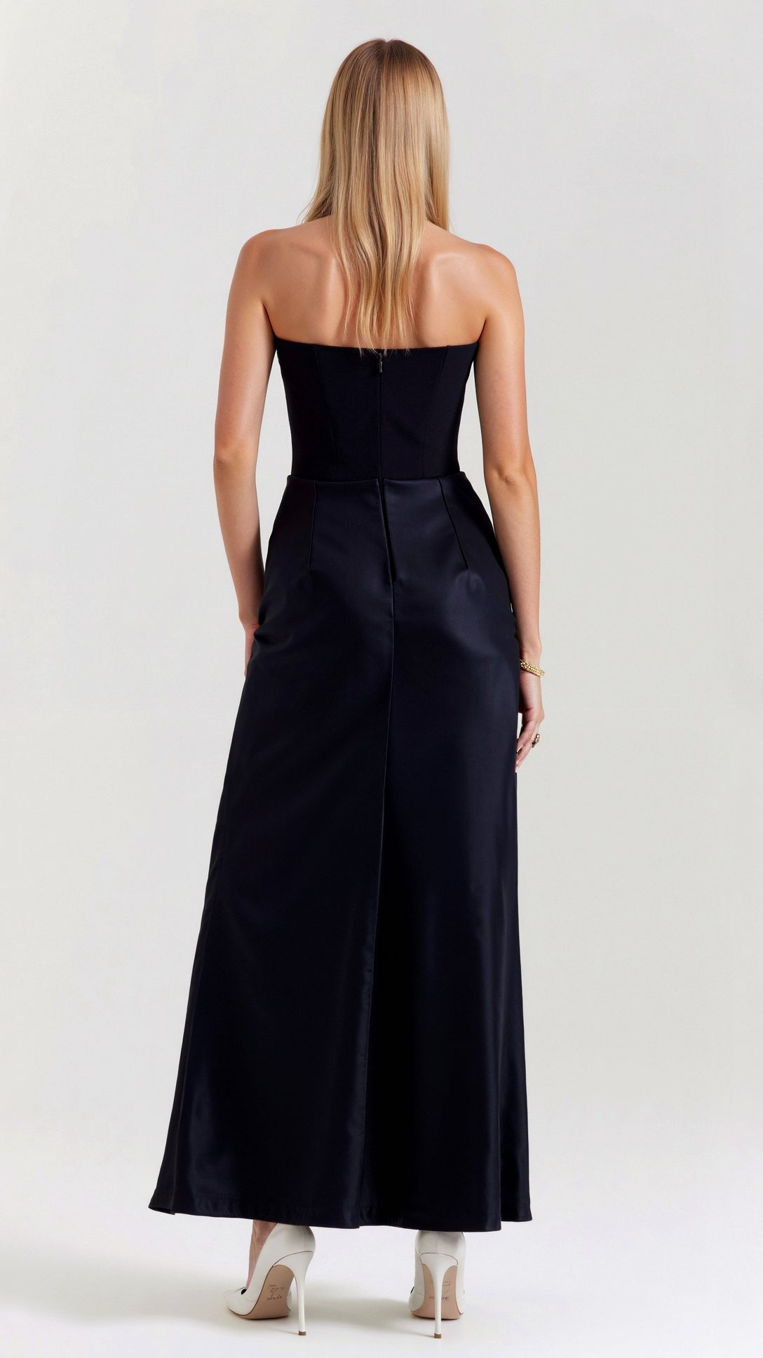 Vestido maxi mujer de boda silueta columna elegante