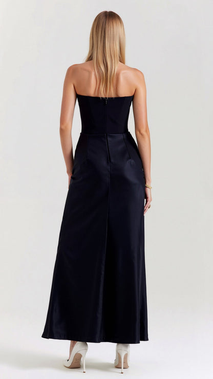 Vestido maxi mujer de boda silueta columna elegante