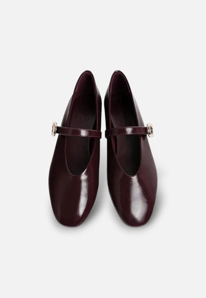 Zapatos Mary Jane Mujer de Piel Sintética Punta Cuadrada Hebilla