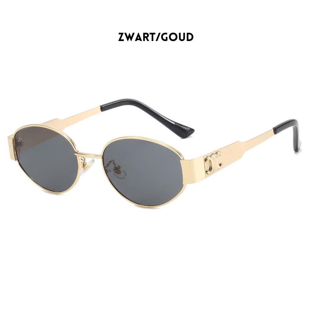Gafas de Sol Unisex Montura Metálica Estilo Ovalado Vintage