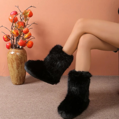 Botas Mujer Invierno Forradas Imitación Piel Suela Antideslizante