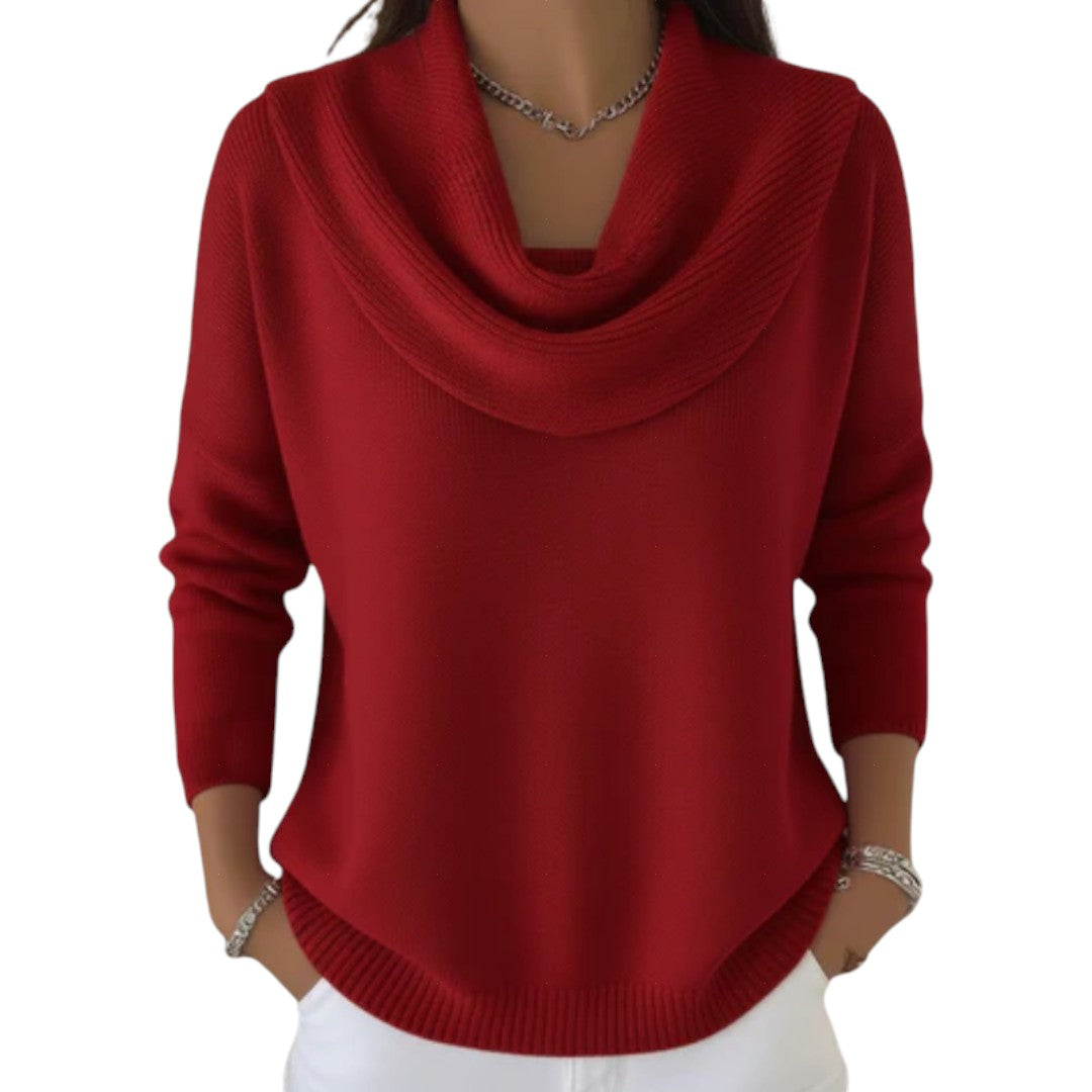 Jersey Mujer Cuello Drapeado Suave Ajuste Comodo - Mavetta