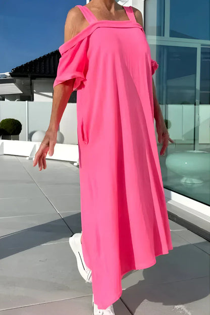 Vestido largo mujer verano hombros descubiertos