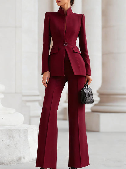 Traje Mujer Blazer y Pantalón Elegante Ajustado