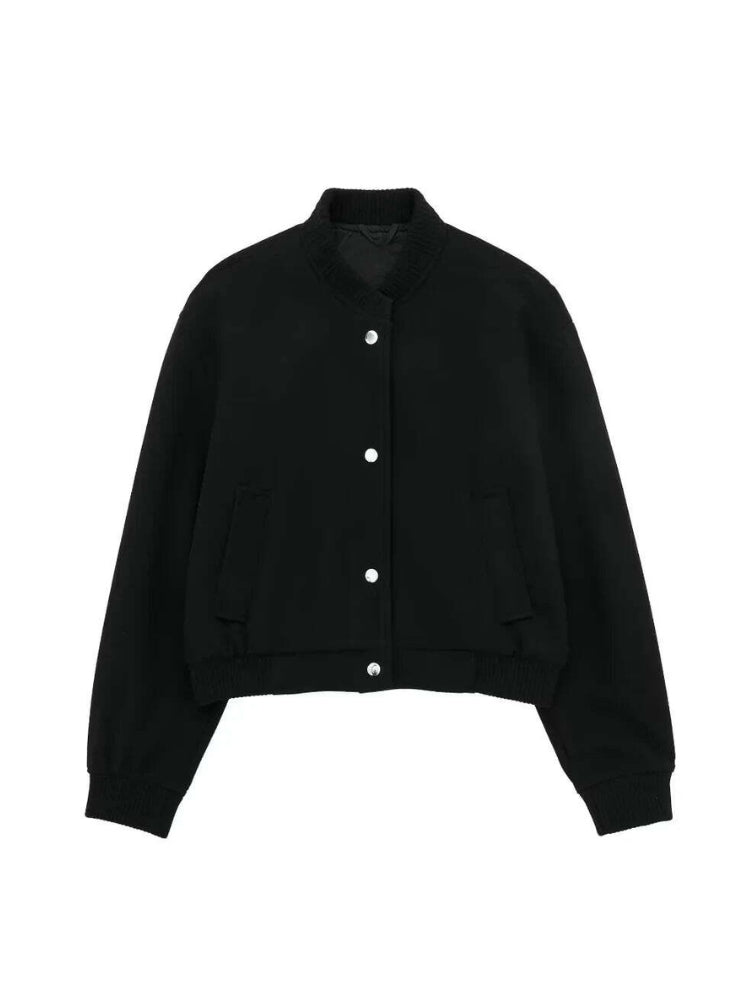 Chaqueta bomber Mujer Corta Estilo Casual