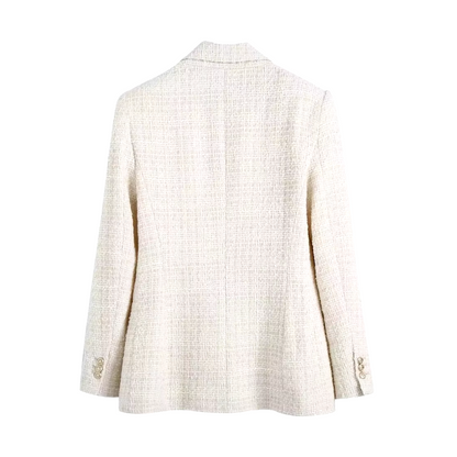 Blazer Mujer de Tela con Doble Botonadura Ajustado