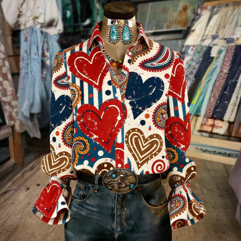 Blusa Mujer Estampado Moderno Comoda Ajuste Regular