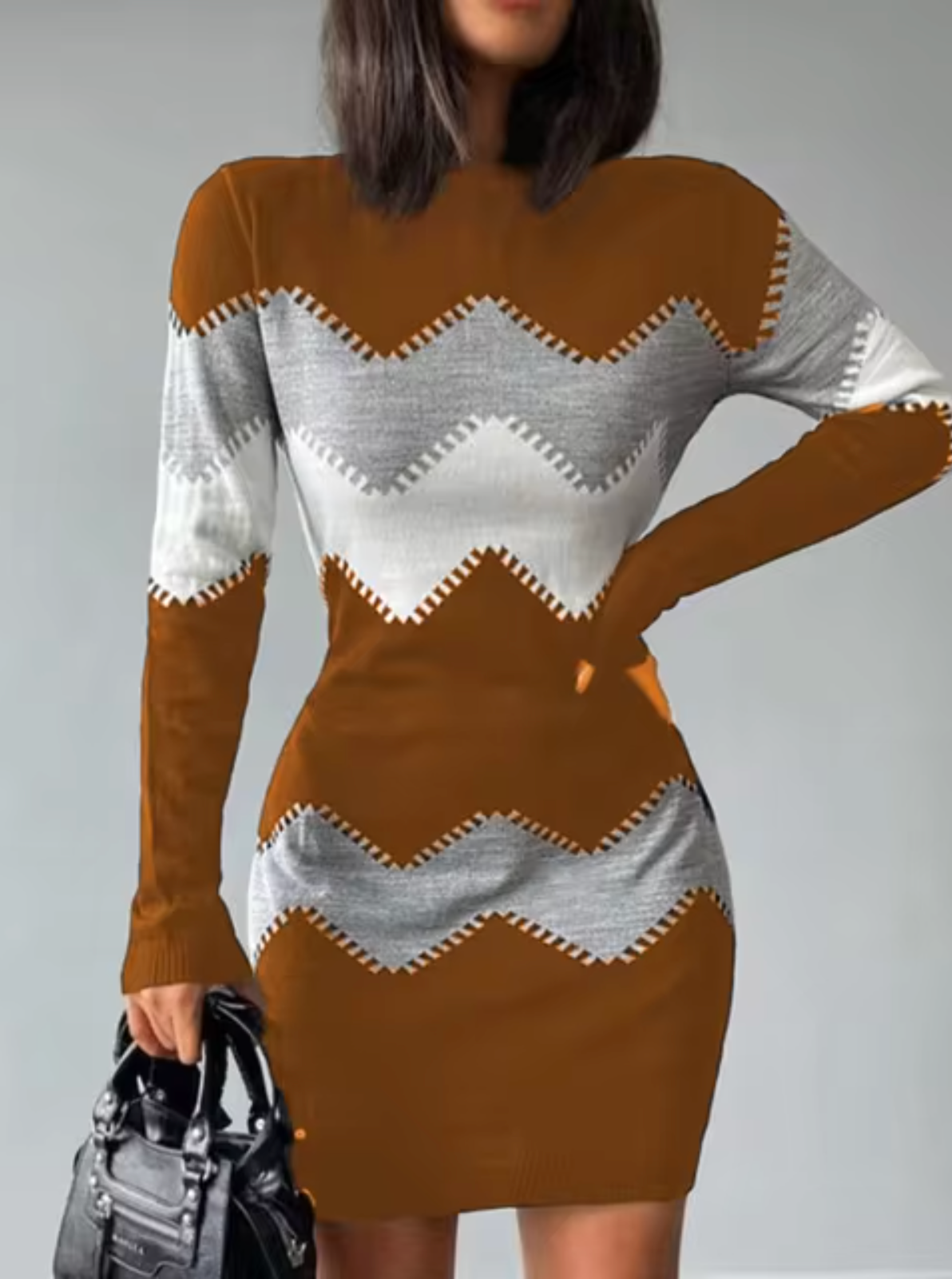 Vestido corto mujer de plumeti manga larga