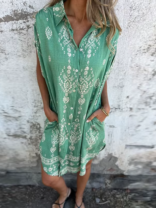 Vestido Verano Mujer Estilo Vintage Estampado Floral - Mavetta