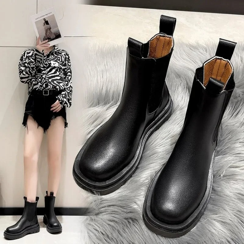 Botas Chelsea Mujer con Doble Tirador Suela Gruesa