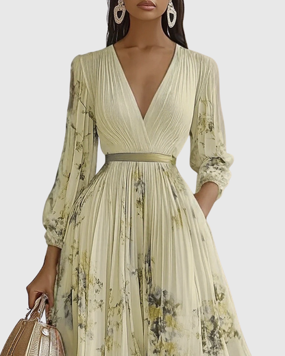 Vestido maxi mujer plisado estilo elegante