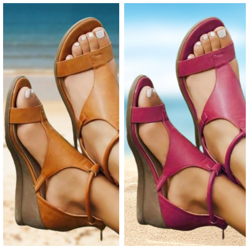 Sandalias ortopédicas niña de piel con tacón