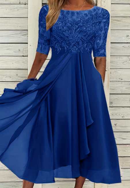 Vestido midi mujer Falda plisada Corte estilizado