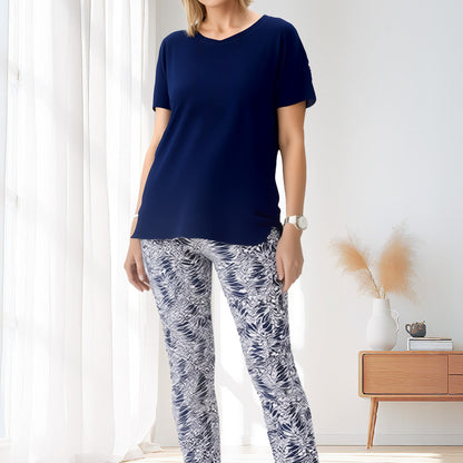 Conjunto mujer algodón pantalón estampado cómodo - Mavetta