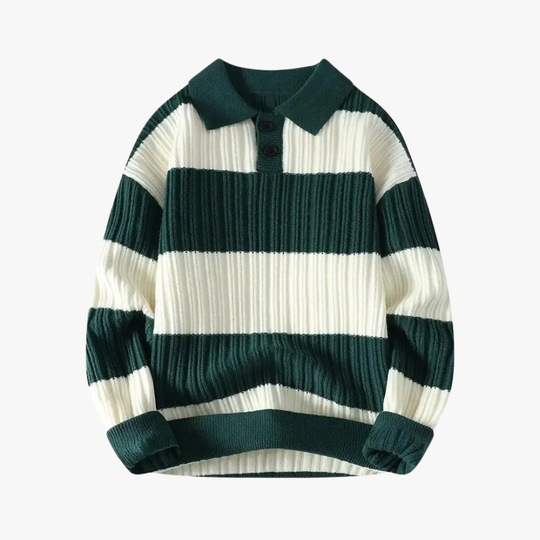 Polo Hombre de Algodón Ajuste Regular a Rayas